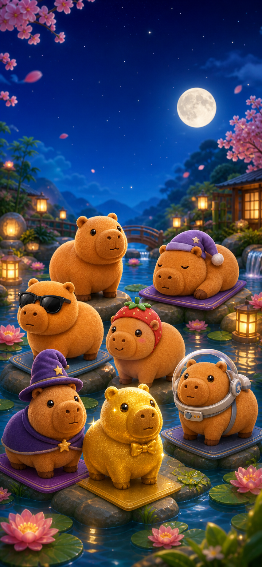 Capybara Rush collection screen with unlockable capybara skins