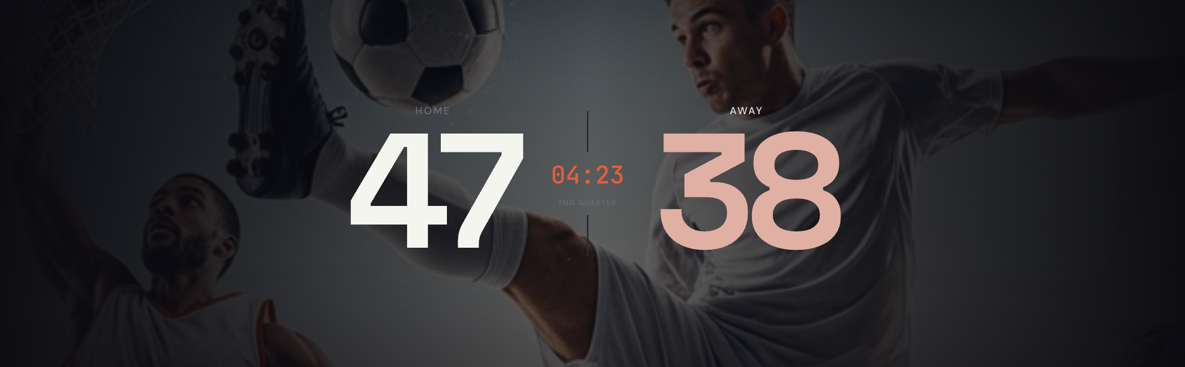 Tally scoreboard app running on Apple TV showing a basketball game