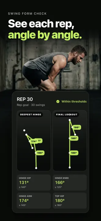 Rep review with the deepest hinge and final lockout angles