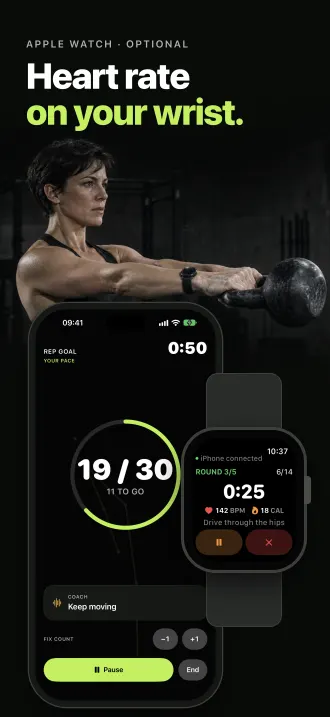 Heart rate and calories on Apple Watch during a workout